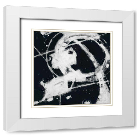 Expression Abstract III BW White Modern Wood Framed Art Print with Double Matting by Novak, Shirley