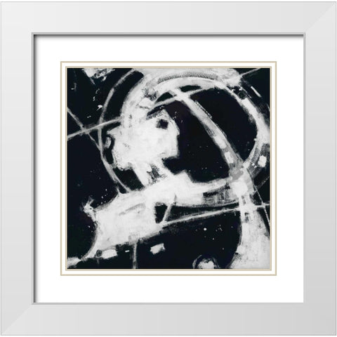 Expression Abstract III BW White Modern Wood Framed Art Print with Double Matting by Novak, Shirley