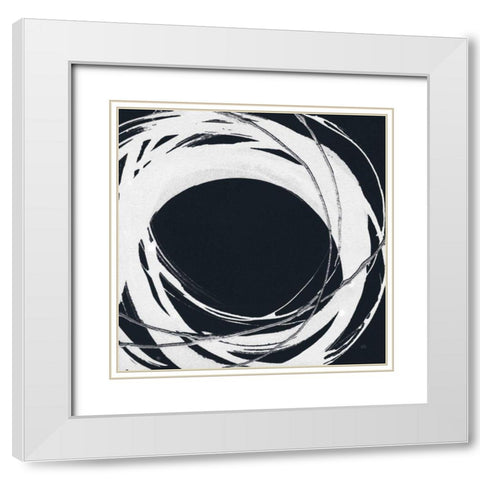 Gilded Enso III BW White Modern Wood Framed Art Print with Double Matting by Paschke, Chris