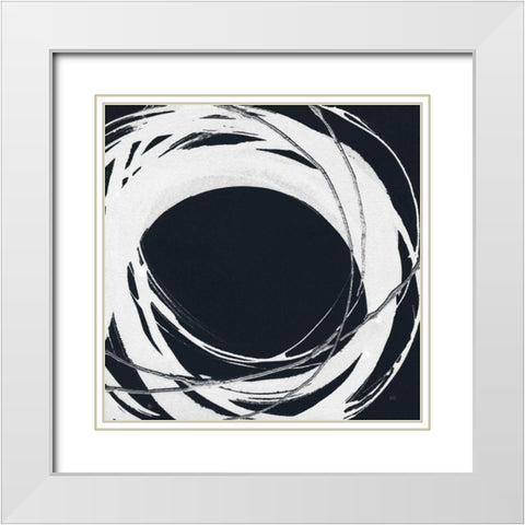 Gilded Enso III BW White Modern Wood Framed Art Print with Double Matting by Paschke, Chris