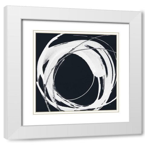 Gilded Enso IV BW White Modern Wood Framed Art Print with Double Matting by Paschke, Chris