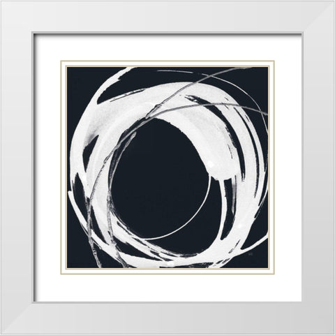 Gilded Enso IV BW White Modern Wood Framed Art Print with Double Matting by Paschke, Chris