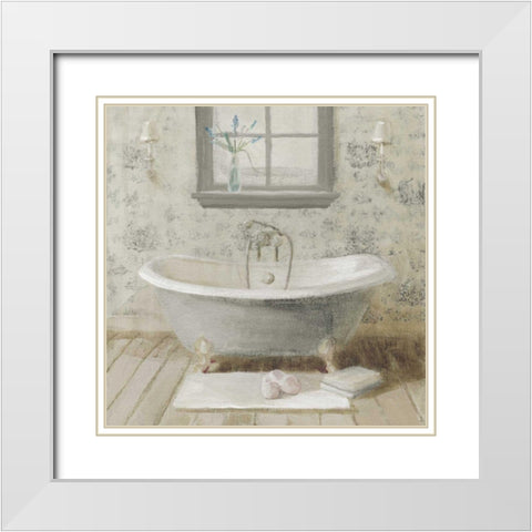 Victorian Bath I Neutral White Modern Wood Framed Art Print with Double Matting by Nai, Danhui