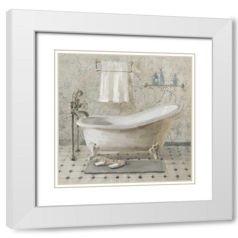 Victorian Bath III Neutral White Modern Wood Framed Art Print with Double Matting by Nai, Danhui