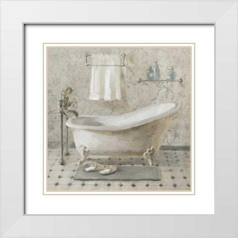 Victorian Bath III Neutral White Modern Wood Framed Art Print with Double Matting by Nai, Danhui