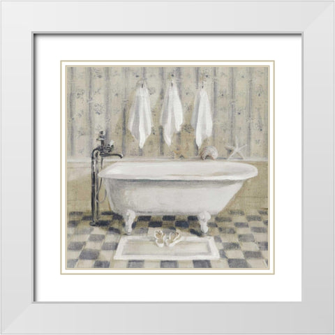 Victorian Bath IV White Tub White Modern Wood Framed Art Print with Double Matting by Nai, Danhui