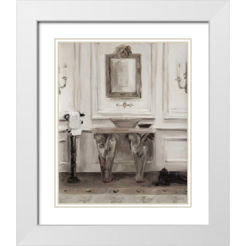 Classical Bath I Gray White Modern Wood Framed Art Print with Double Matting by Hageman, Marilyn