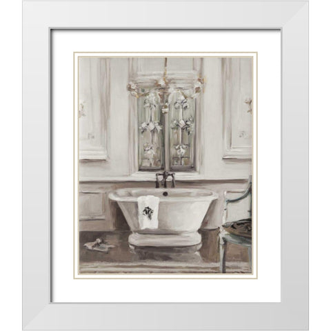 Classical Bath III Gray White Modern Wood Framed Art Print with Double Matting by Hageman, Marilyn