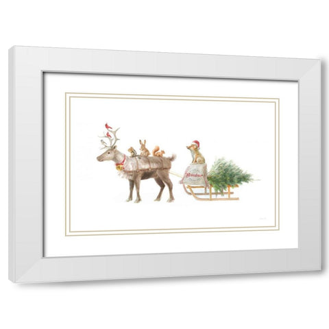 Woodland Celebration I on White White Modern Wood Framed Art Print with Double Matting by Nai, Danhui