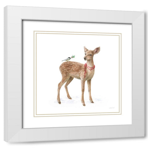 Woodland Celebration VI on White White Modern Wood Framed Art Print with Double Matting by Nai, Danhui