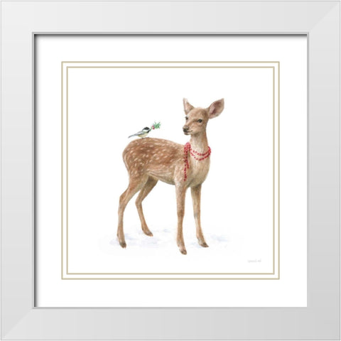 Woodland Celebration VI on White White Modern Wood Framed Art Print with Double Matting by Nai, Danhui