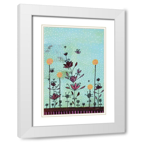 Floral Summer White Modern Wood Framed Art Print with Double Matting by Mack, Lynn