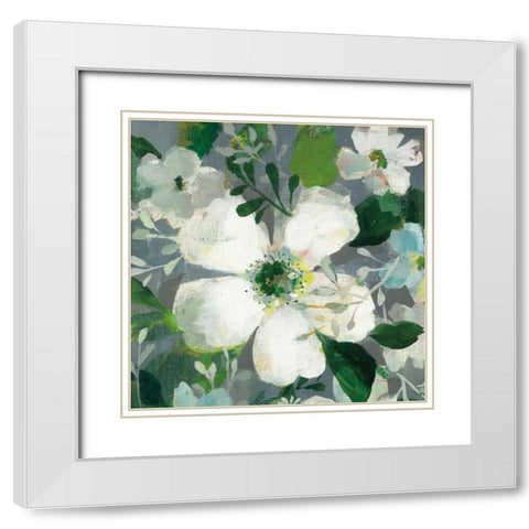 Anemone and Friends II White Modern Wood Framed Art Print with Double Matting by Nai, Danhui