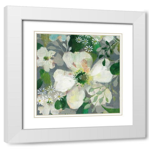 Anemone and Friends IV White Modern Wood Framed Art Print with Double Matting by Nai, Danhui
