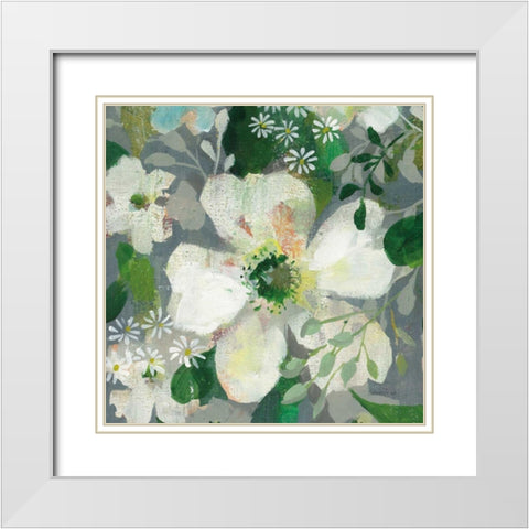 Anemone and Friends IV White Modern Wood Framed Art Print with Double Matting by Nai, Danhui