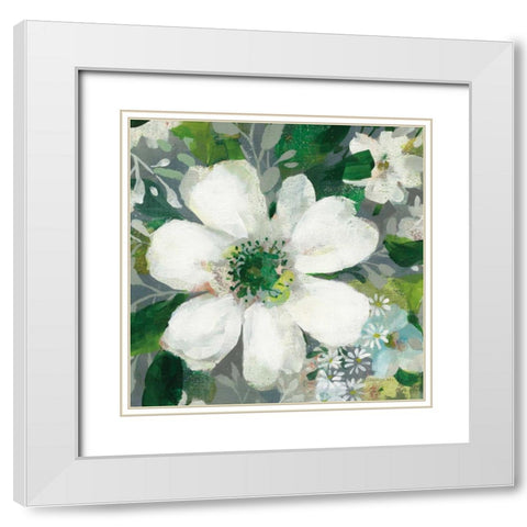 Anemone and Friends V White Modern Wood Framed Art Print with Double Matting by Nai, Danhui