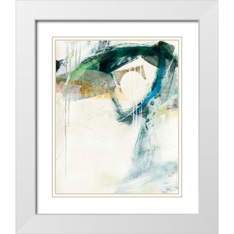 Turbulence III White Modern Wood Framed Art Print with Double Matting by Davies, Jane