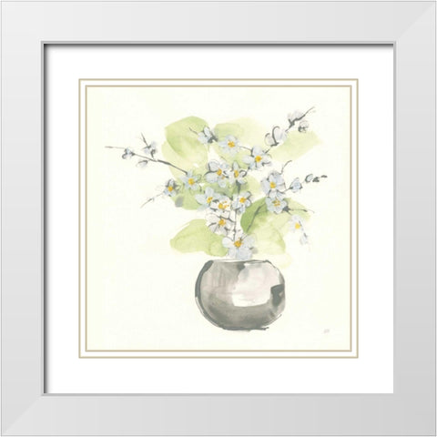 Plant Blossom II White Modern Wood Framed Art Print with Double Matting by Paschke, Chris