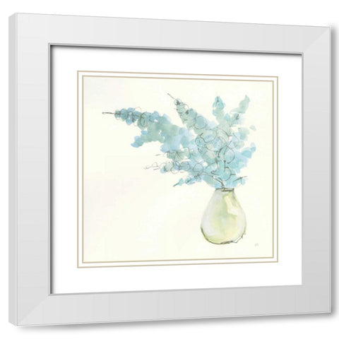 Plant Eucalyptus I White Modern Wood Framed Art Print with Double Matting by Paschke, Chris