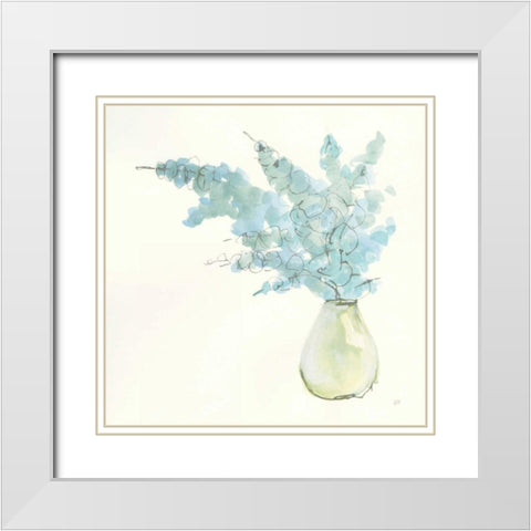Plant Eucalyptus I White Modern Wood Framed Art Print with Double Matting by Paschke, Chris