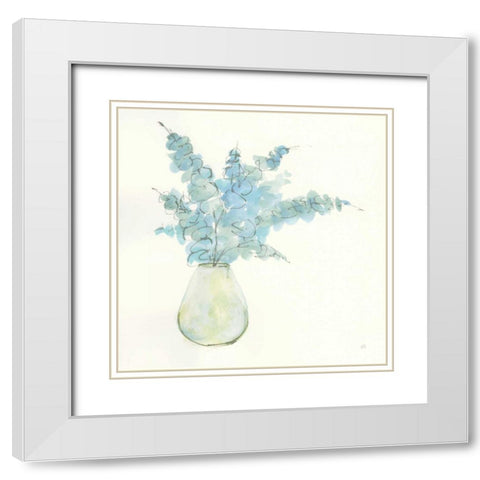 Plant Eucalyptus II White Modern Wood Framed Art Print with Double Matting by Paschke, Chris