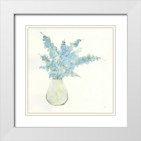 Plant Eucalyptus II White Modern Wood Framed Art Print with Double Matting by Paschke, Chris