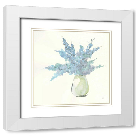 Plant Eucalyptus III White Modern Wood Framed Art Print with Double Matting by Paschke, Chris