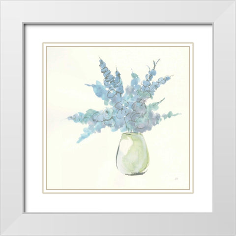 Plant Eucalyptus III White Modern Wood Framed Art Print with Double Matting by Paschke, Chris