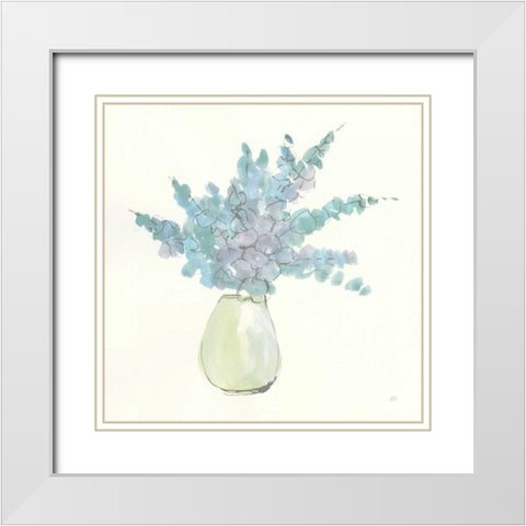 Plant Eucalyptus IV White Modern Wood Framed Art Print with Double Matting by Paschke, Chris