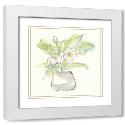 Plant Poppy II White Modern Wood Framed Art Print with Double Matting by Paschke, Chris