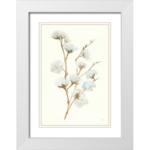 Summer Cotton I White Modern Wood Framed Art Print with Double Matting by Paschke, Chris