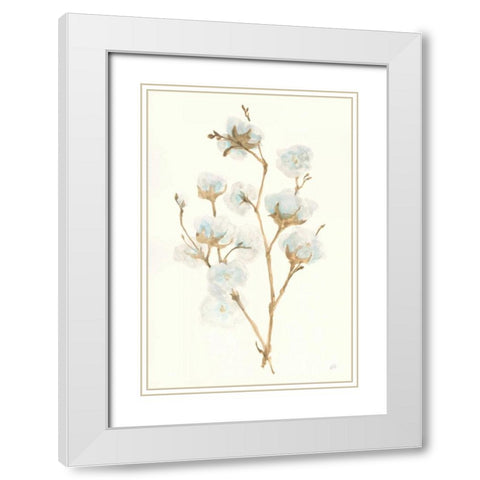 Summer Cotton II White Modern Wood Framed Art Print with Double Matting by Paschke, Chris
