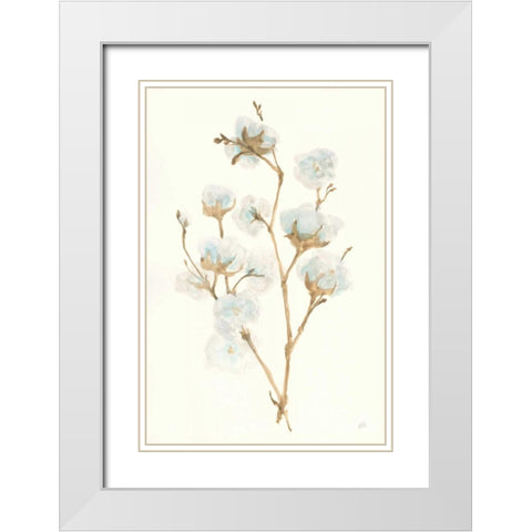 Summer Cotton II White Modern Wood Framed Art Print with Double Matting by Paschke, Chris