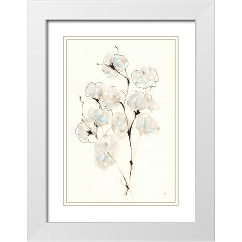 Summer Cotton IV White Modern Wood Framed Art Print with Double Matting by Paschke, Chris