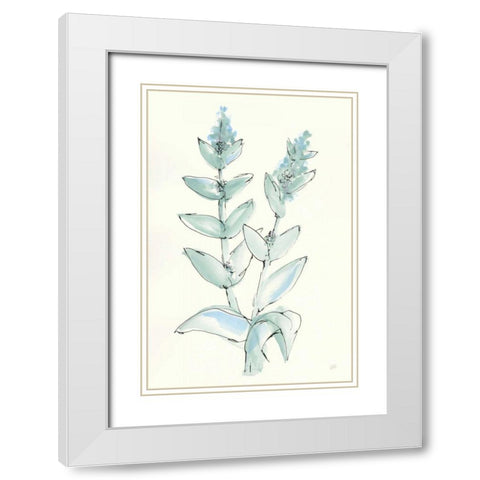 Lambs Ear Sage III White Modern Wood Framed Art Print with Double Matting by Paschke, Chris