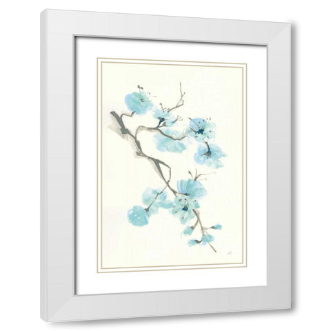 Tinted Branch I White Modern Wood Framed Art Print with Double Matting by Paschke, Chris