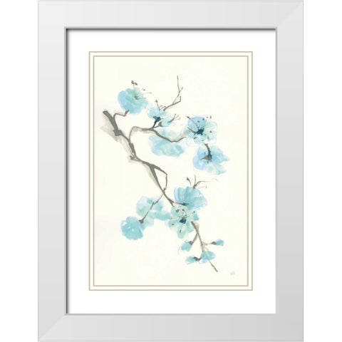 Tinted Branch I White Modern Wood Framed Art Print with Double Matting by Paschke, Chris
