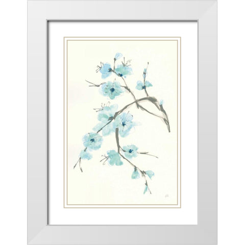 Tinted Branch II White Modern Wood Framed Art Print with Double Matting by Paschke, Chris