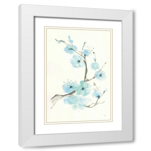Tinted Branch III White Modern Wood Framed Art Print with Double Matting by Paschke, Chris