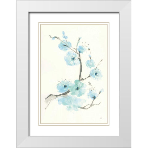 Tinted Branch III White Modern Wood Framed Art Print with Double Matting by Paschke, Chris