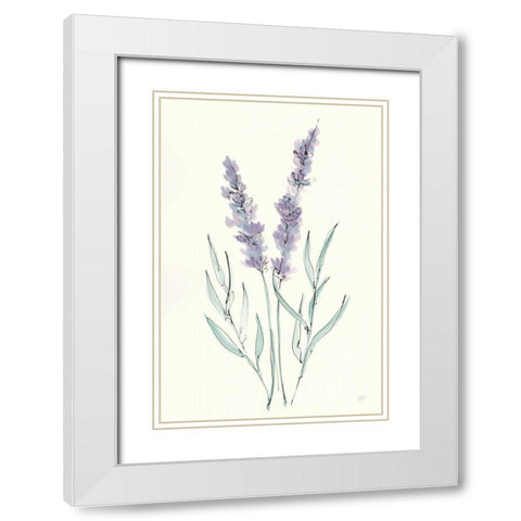 Lavender III White Modern Wood Framed Art Print with Double Matting by Paschke, Chris