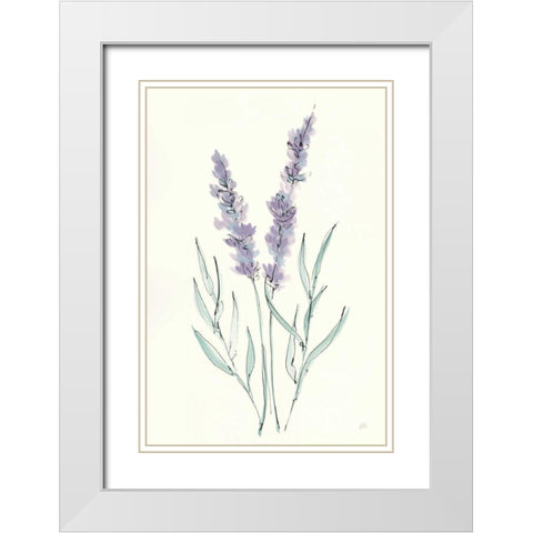 Lavender III White Modern Wood Framed Art Print with Double Matting by Paschke, Chris