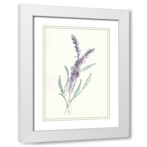 Lavender IV White Modern Wood Framed Art Print with Double Matting by Paschke, Chris