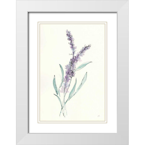 Lavender IV White Modern Wood Framed Art Print with Double Matting by Paschke, Chris