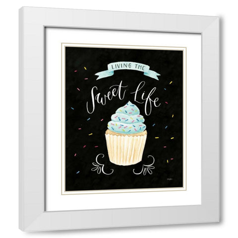 Sweet Life IV Dark White Modern Wood Framed Art Print with Double Matting by Jackson, Jenaya