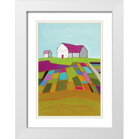 Field of Dreams White Modern Wood Framed Art Print with Double Matting by Adams, Phyllis