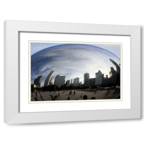 The Bean Chicago White Modern Wood Framed Art Print with Double Matting by Van Swearingen, Debra