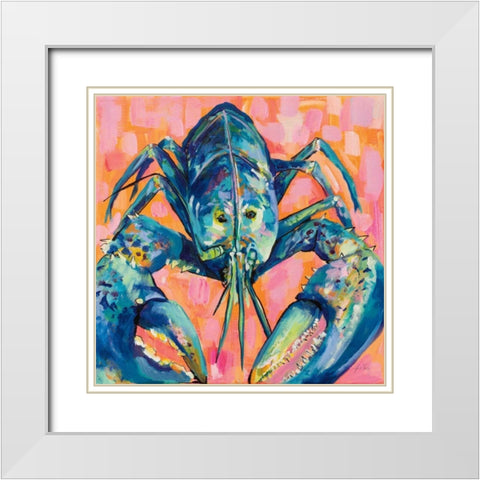 Lilly Lobster I White Modern Wood Framed Art Print with Double Matting by Vertentes, Jeanette