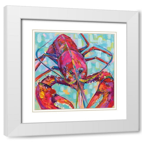 Lilly Lobster III White Modern Wood Framed Art Print with Double Matting by Vertentes, Jeanette