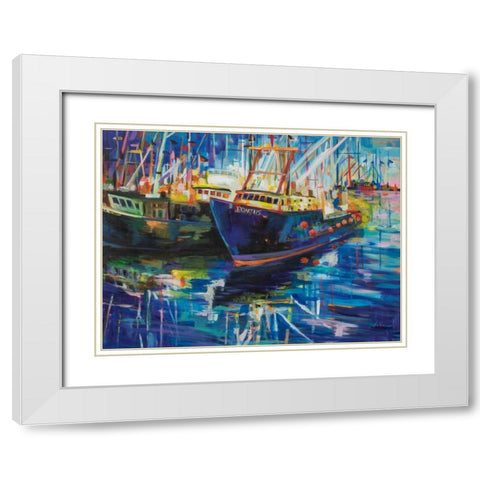 In for the Night White Modern Wood Framed Art Print with Double Matting by Vertentes, Jeanette